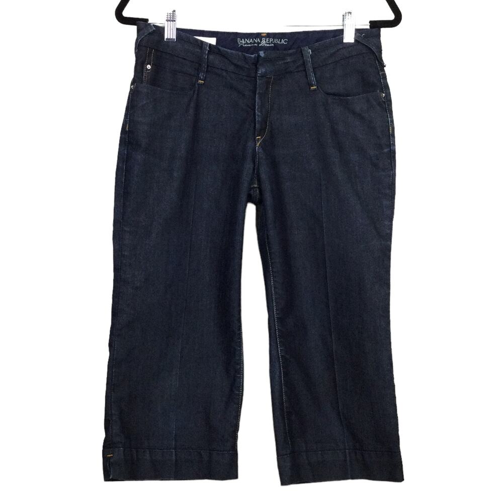 Banana Republic Y2K Premium Minimalist Utility Dark Wash Low Rise Cropped Jean 6